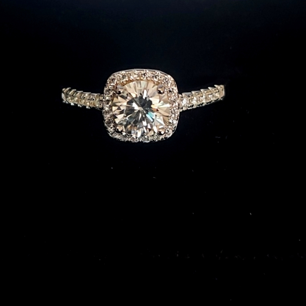 Elegant Sterling Silver Moissanite Ring